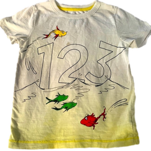 Dr Seuss Fishes Yellow Short Sleeve T-shirt